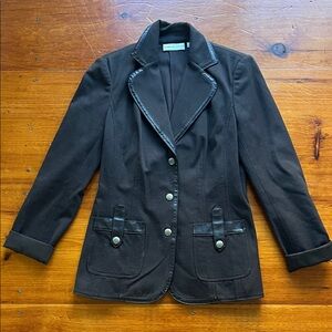 Vintage Dana Buchman Jacket with Leather Trim